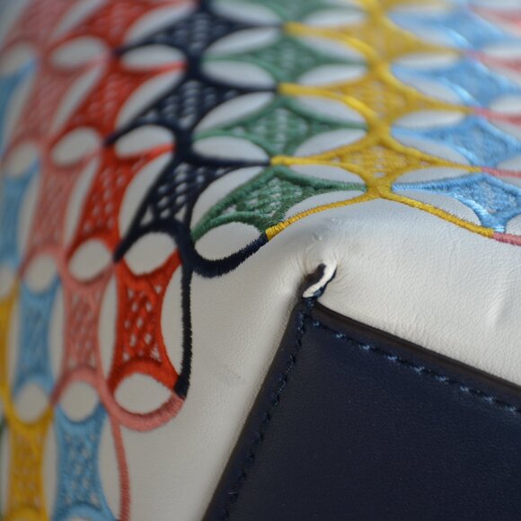 Tory Burch Multi Color Embroidery Tote - Picture 3 of 11